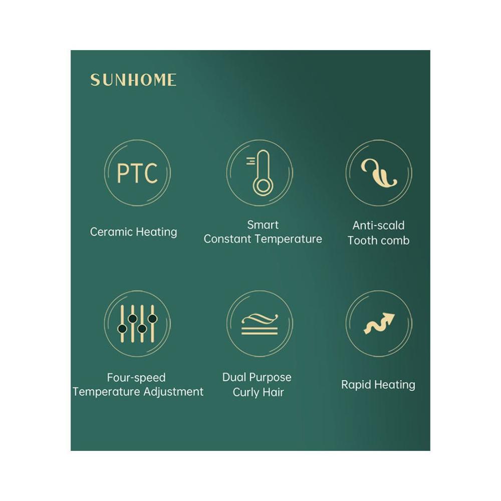 مشط شعر متعدد الاستخدام تسخين سريع SH-S818 – أخضر