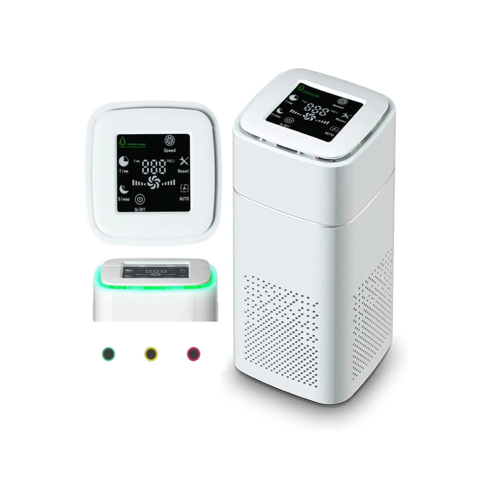 منظف هواء بسعة 20 مترمزود بفلتر عالي الكفاءة مع مؤقت موديل DS-008 - أبيض