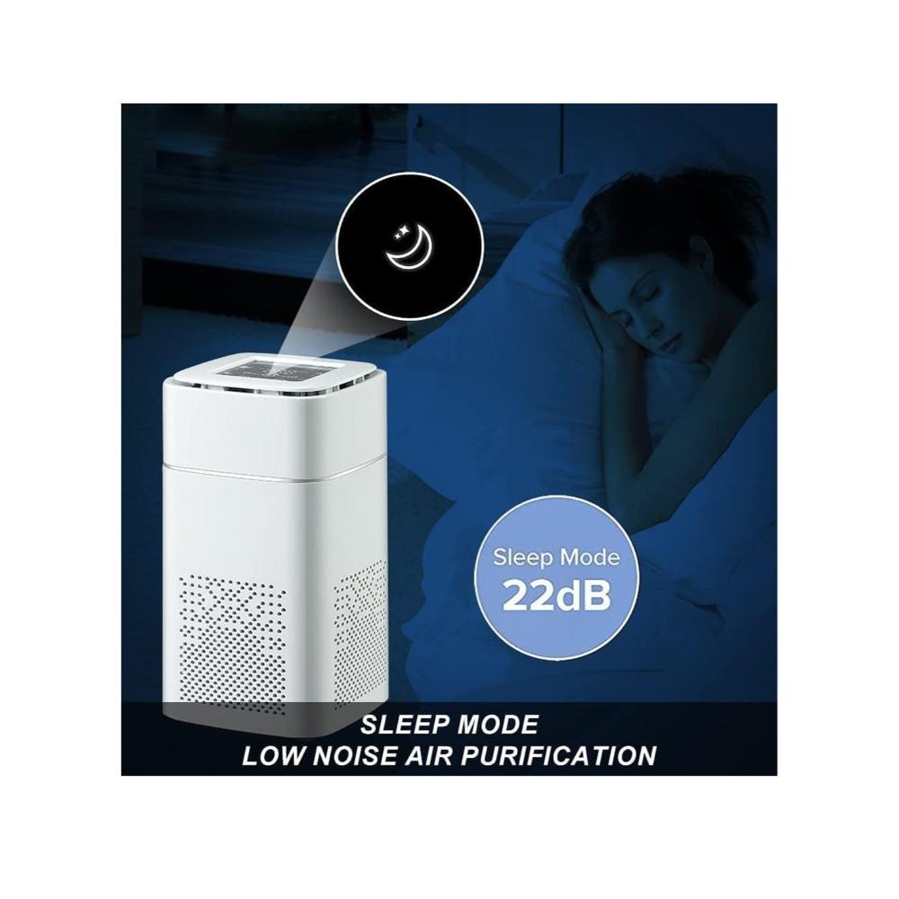 منظف هواء بسعة 20 مترمزود بفلتر عالي الكفاءة مع مؤقت موديل DS-008 - أبيض