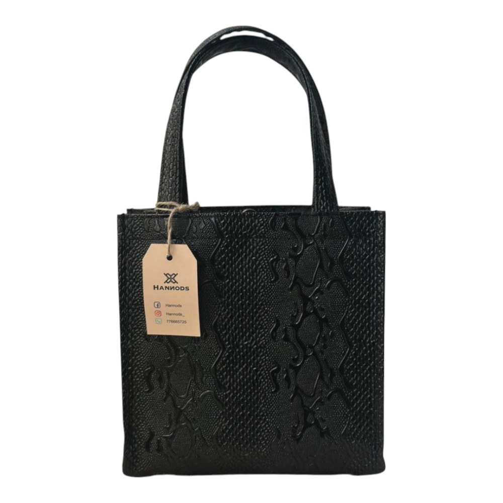 شنطة يد نسائية بتصميم جلد النمر الأسود بتصميم عصري مقاس صغير