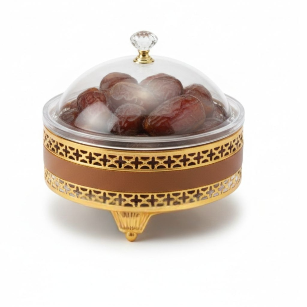 صينية مكسرات بتصميم فاخر – غطاء أكريليك شفاف أنيق