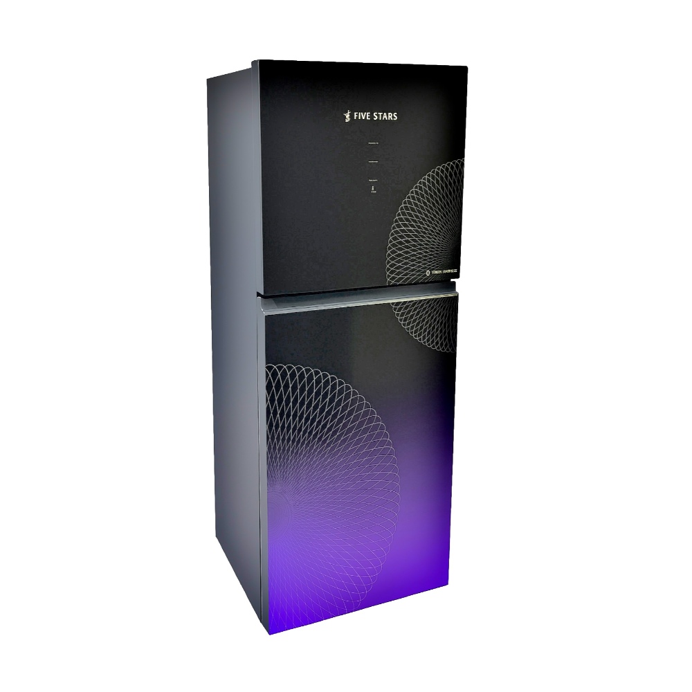 ثلاجة فايف ستار انفرتر بابين باكستاني 368 لتر /احمر -بنفسجي