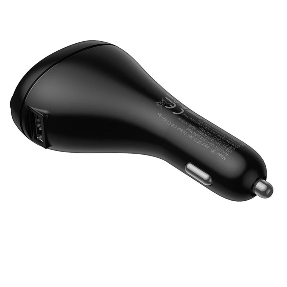 هوكو شاحن سيارة مع مقبس إشعال السجائر بقوة 120 واط وجهد 5 فولت موديل E88 - أسود