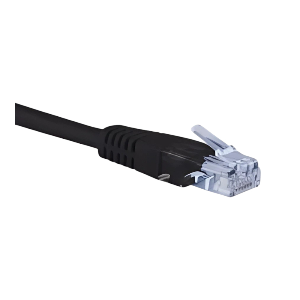 كابل شبكة إيثرنت قصير 1 متر كات6 باللون الأسود لنقل البيانات بسرعة عالية