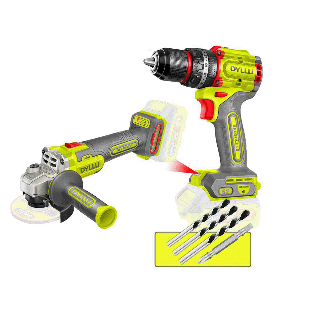 شنطة جلخ بطارية ليثيوم ٤.٥هنش + دريل بطارية ليثيوم ٢٠فولت ديلو DTCK20273