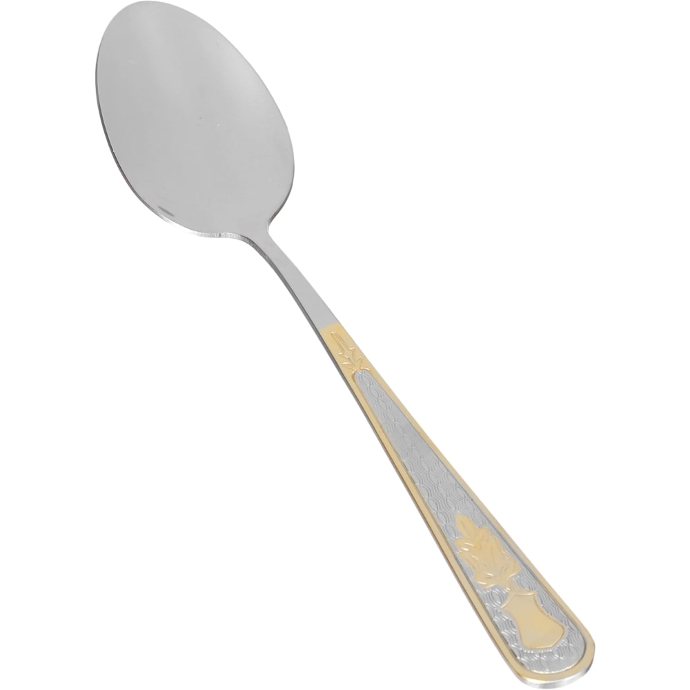 طقم ملاعق استيل مع حقيبة السيف غاليري، 24 قطعة، نقش ذهبي - فضي