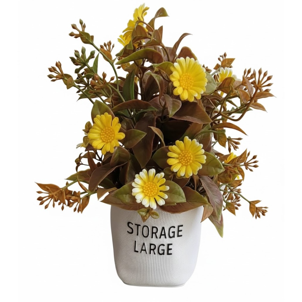 شجر صناعي بشكل مميز وجذاب ورد بني واصفر