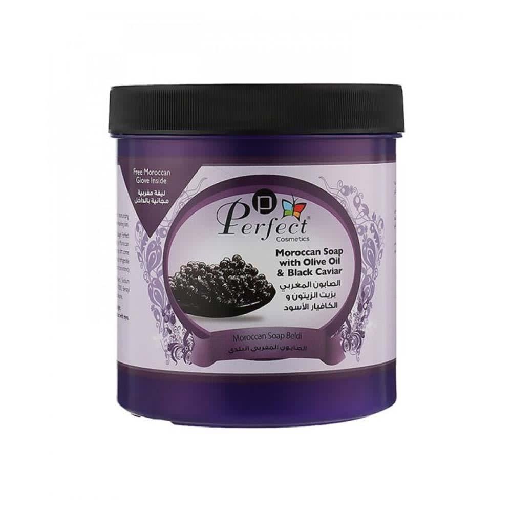 بيرفكت كوزمتكس صابون مغربي بزيت الزيتون والكافيار الأسود - 1000 مل 
