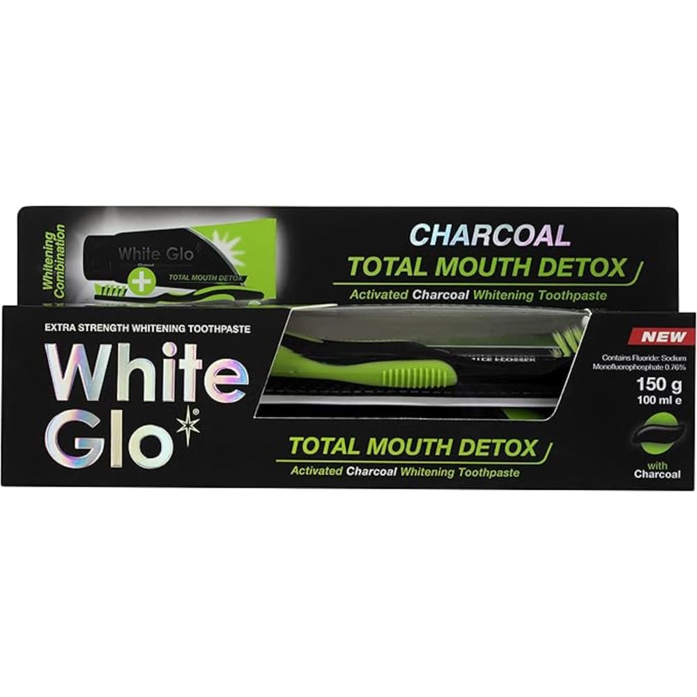 وايت جلو معجون أسنان للتنظيف الكامل بالفحم النشط مع فرشاة - 100 مل