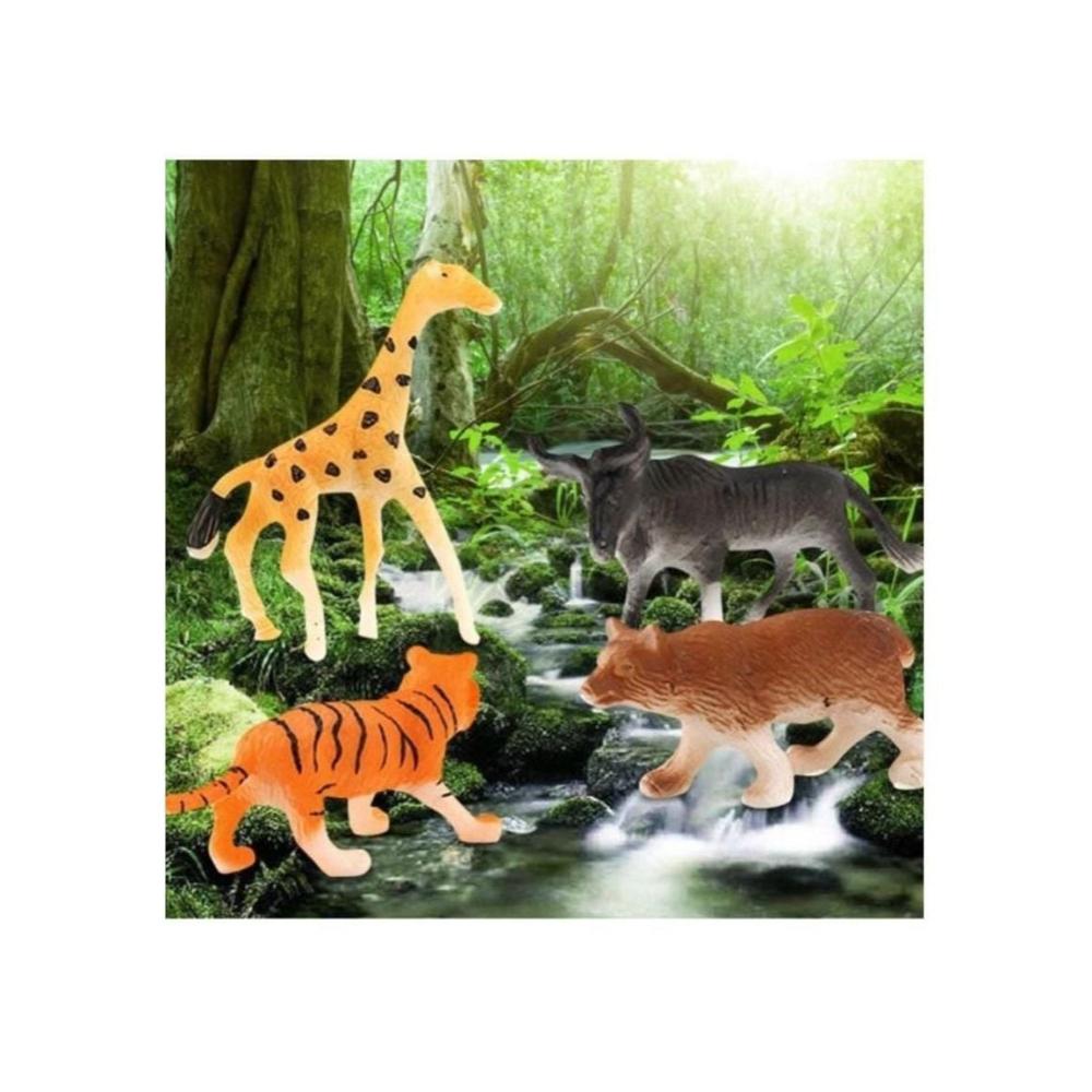  مجموعة مجسمات حيوانات الغابة غير سامة لعمر ثلاث سنوات فما فوق