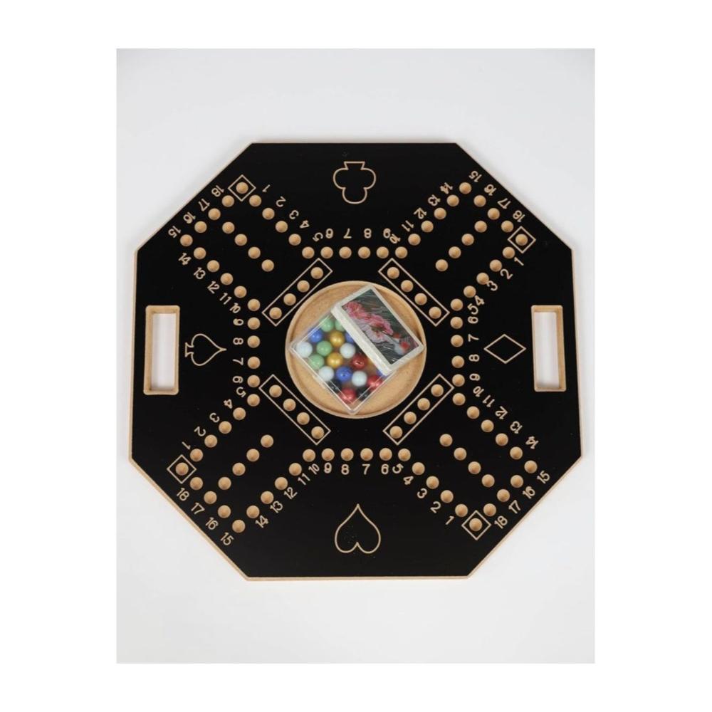 مارا لعبة لوح جاكارو رخامي وأوراق لعب صكة الأصلية - 16 حجر