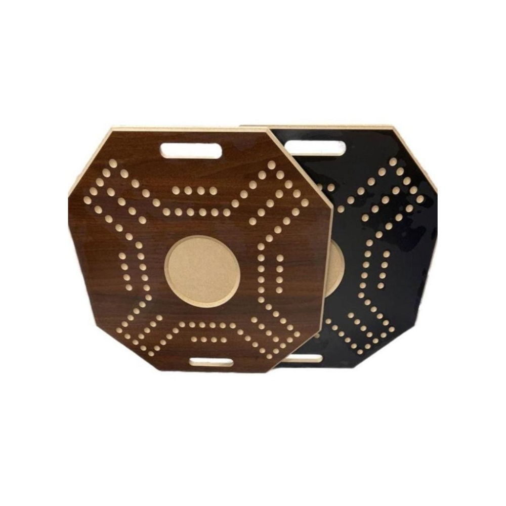  طقم لعبة جاكارو مع أوراق لعب و16 حجررخامي - بني