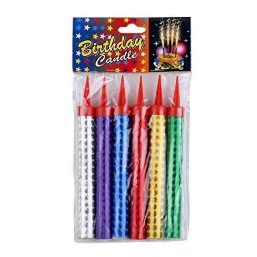  مجموعة شموع عيد ميلاد مضيئة - 6 قطع