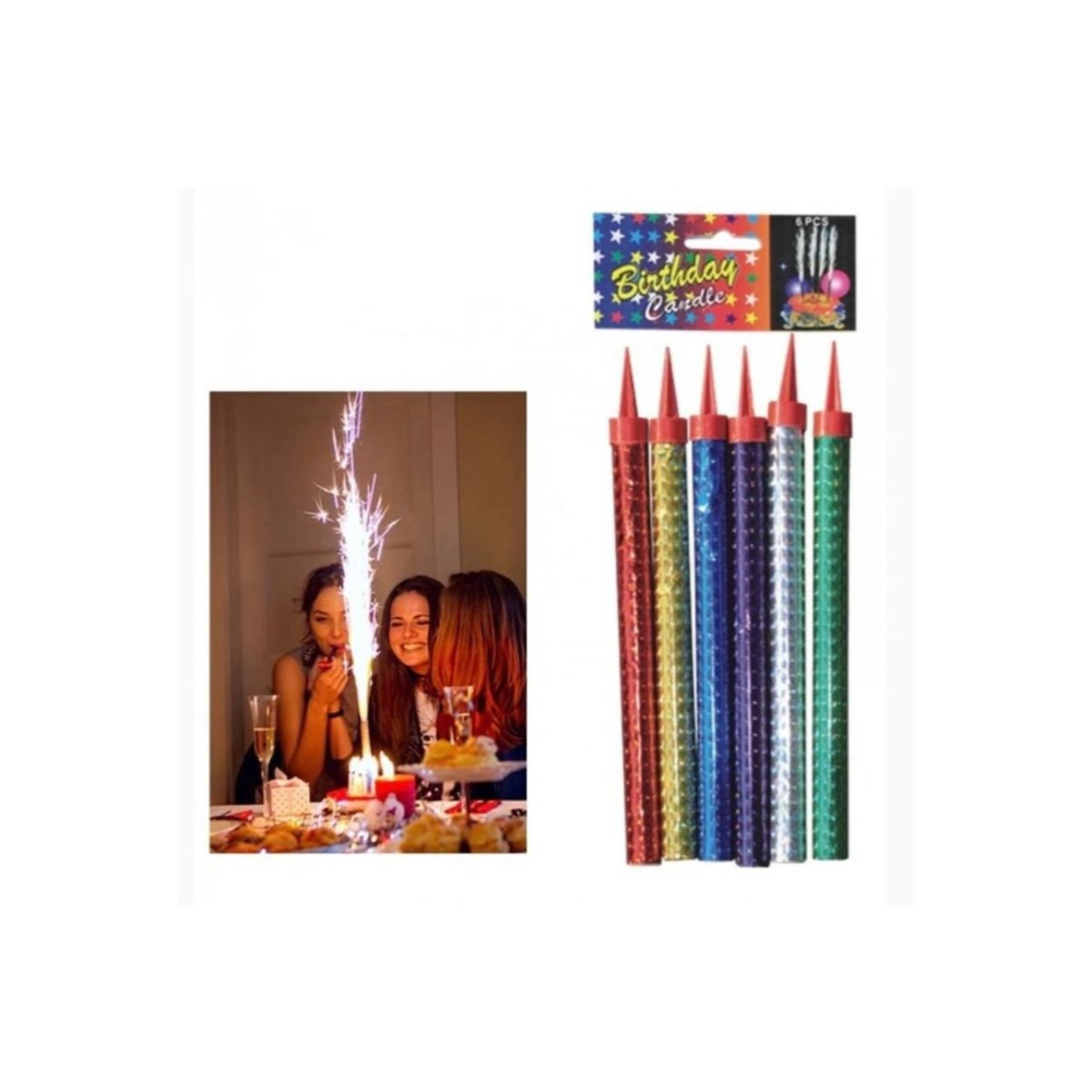  مجموعة شموع عيد ميلاد مضيئة - 6 قطع