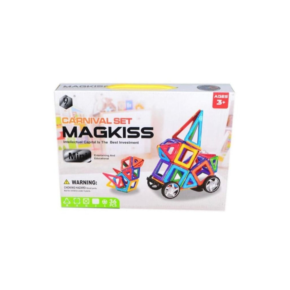  مجموعة مكعبات بناء مغناطيسية - 36 قطعة