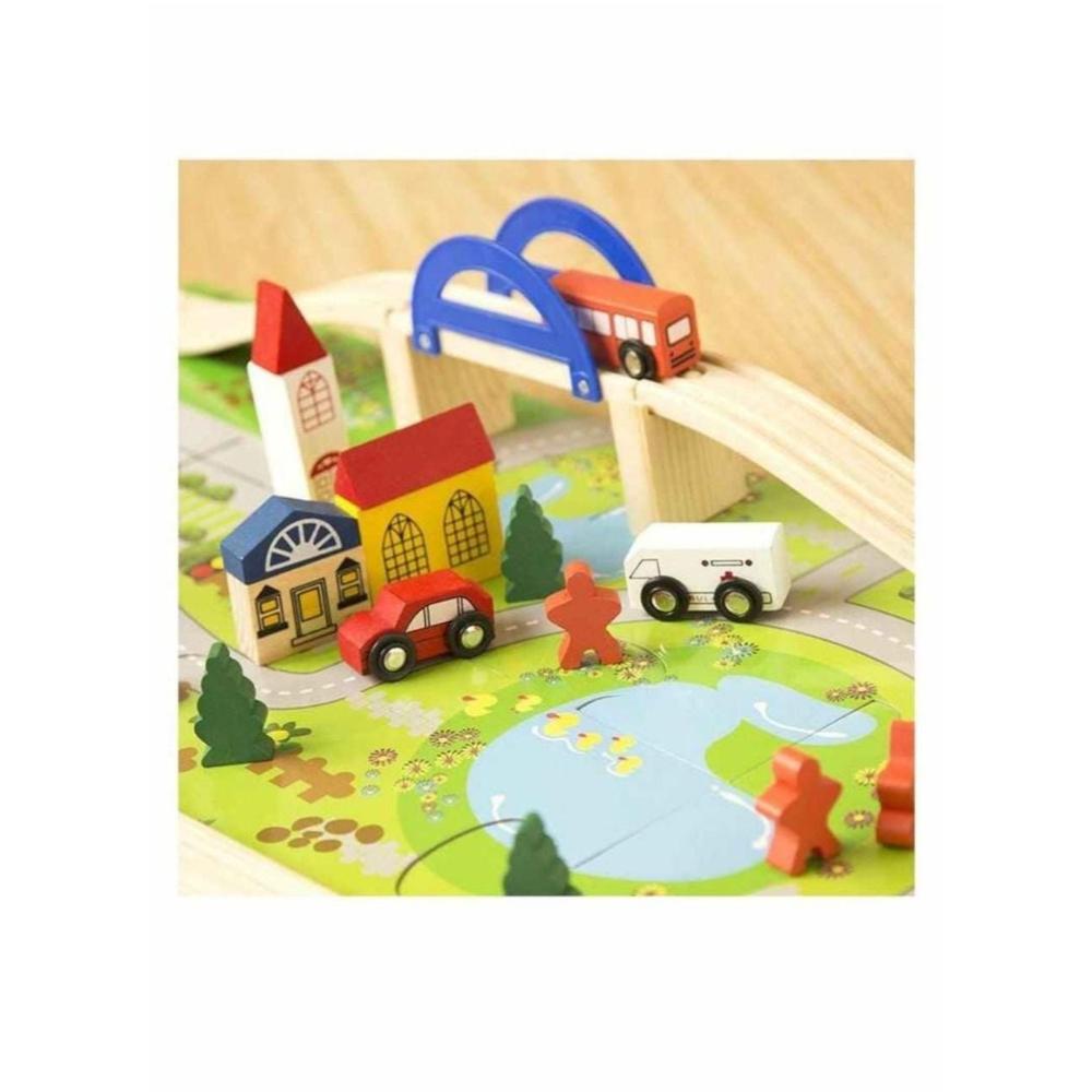  لعبة مدينة مع سكة خشبية للأطفال