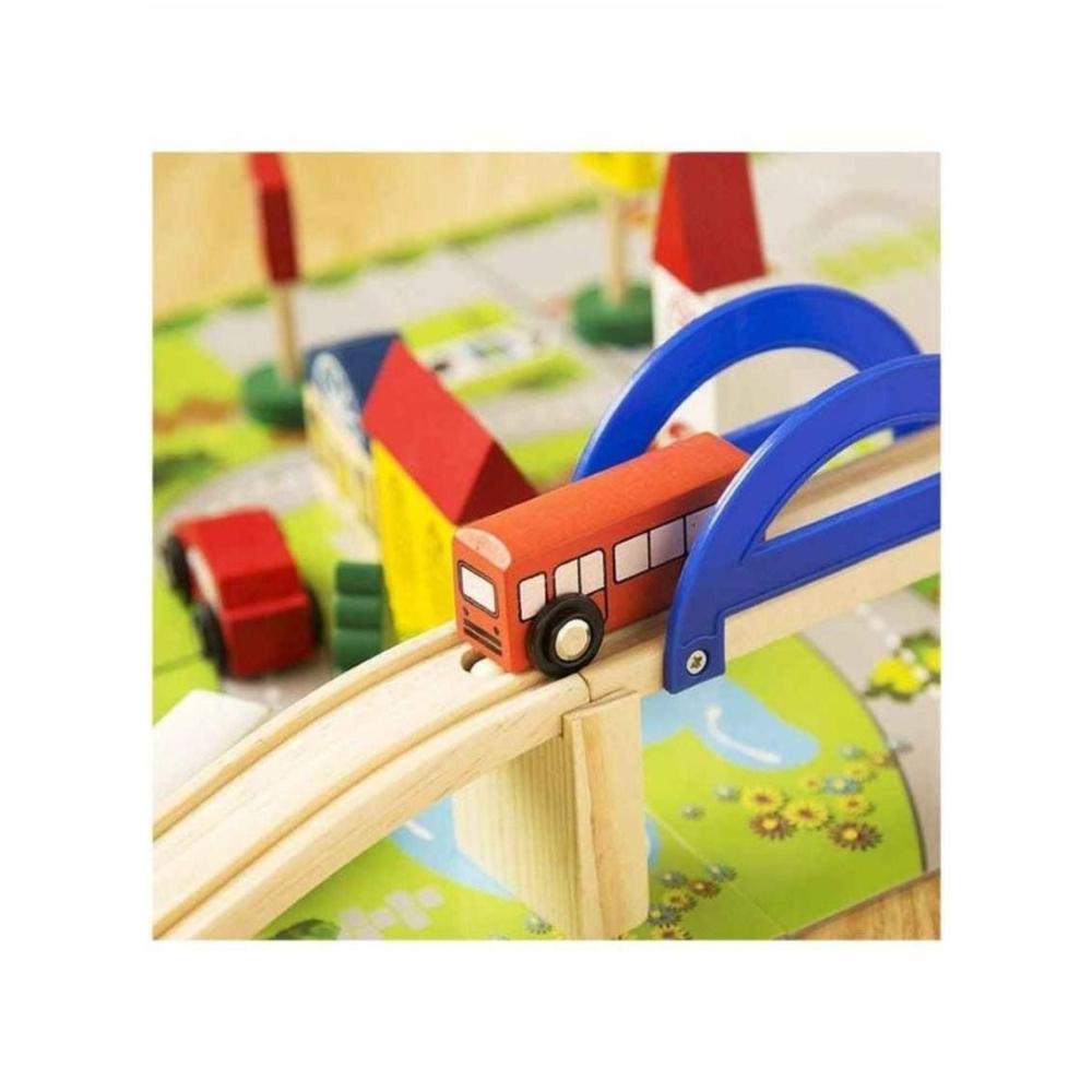  لعبة مدينة مع سكة خشبية للأطفال