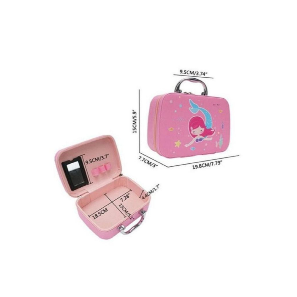  مجموعة مكياج للأطفال قابلة للغسل مع حقيبة - وردي