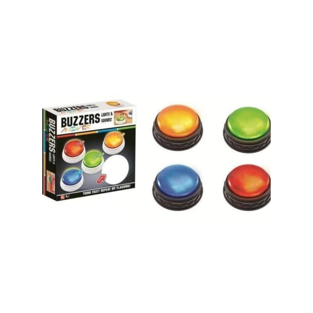  مجموعة أجراس الإجابة بأضواء وأصوات - 4 قطع