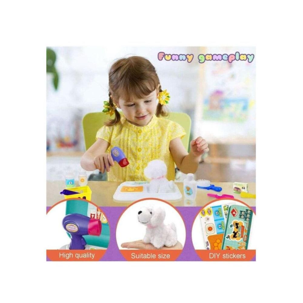 لعبة مرح مجموعة ألعاب العناية بالحيوانات الأليفة للأطفال - 16 قطعة