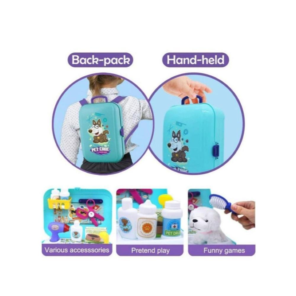 لعبة مرح مجموعة ألعاب العناية بالحيوانات الأليفة للأطفال - 16 قطعة