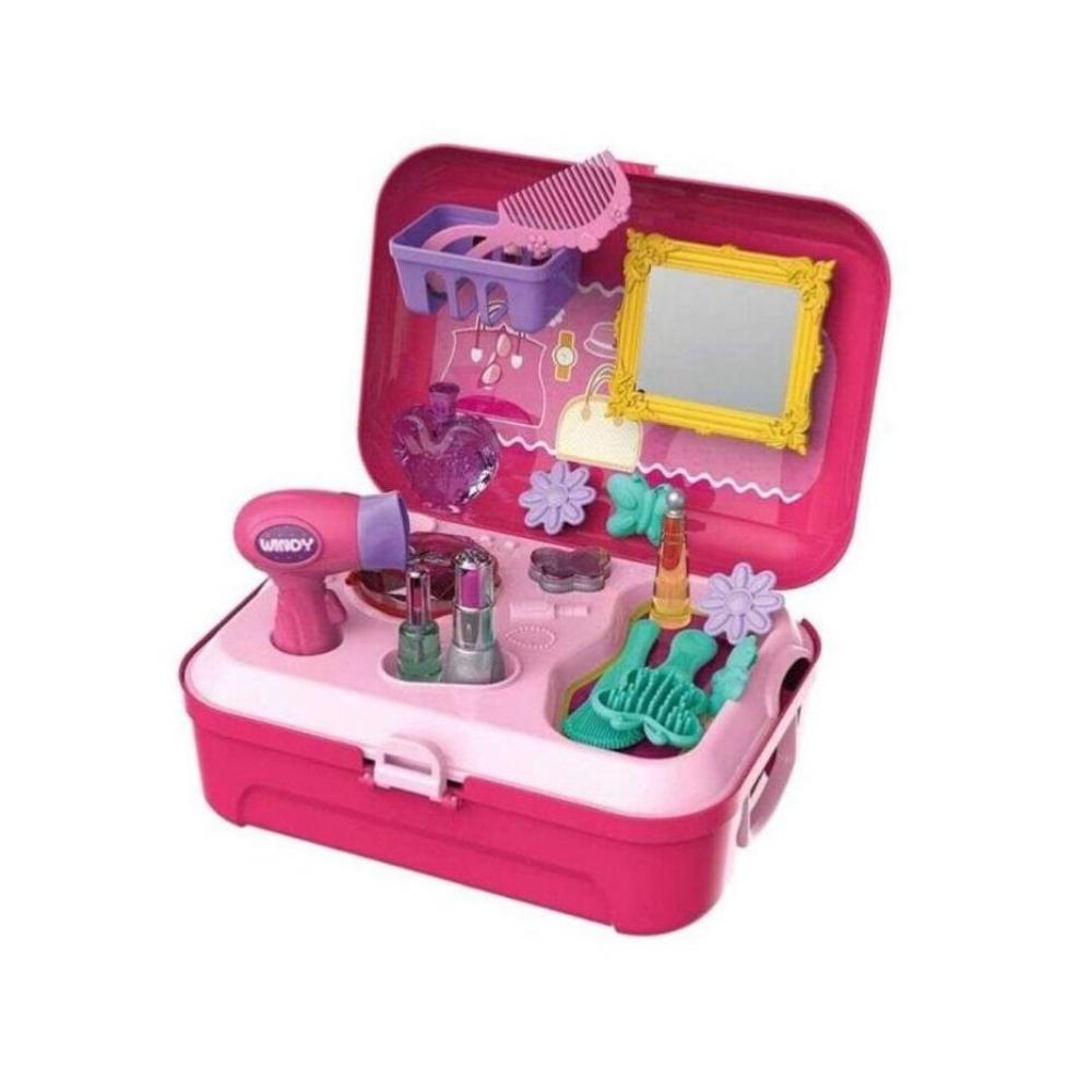 لعبة مرح مجموعة لعب مستحضرات تجميل مع حقيبة الظهر