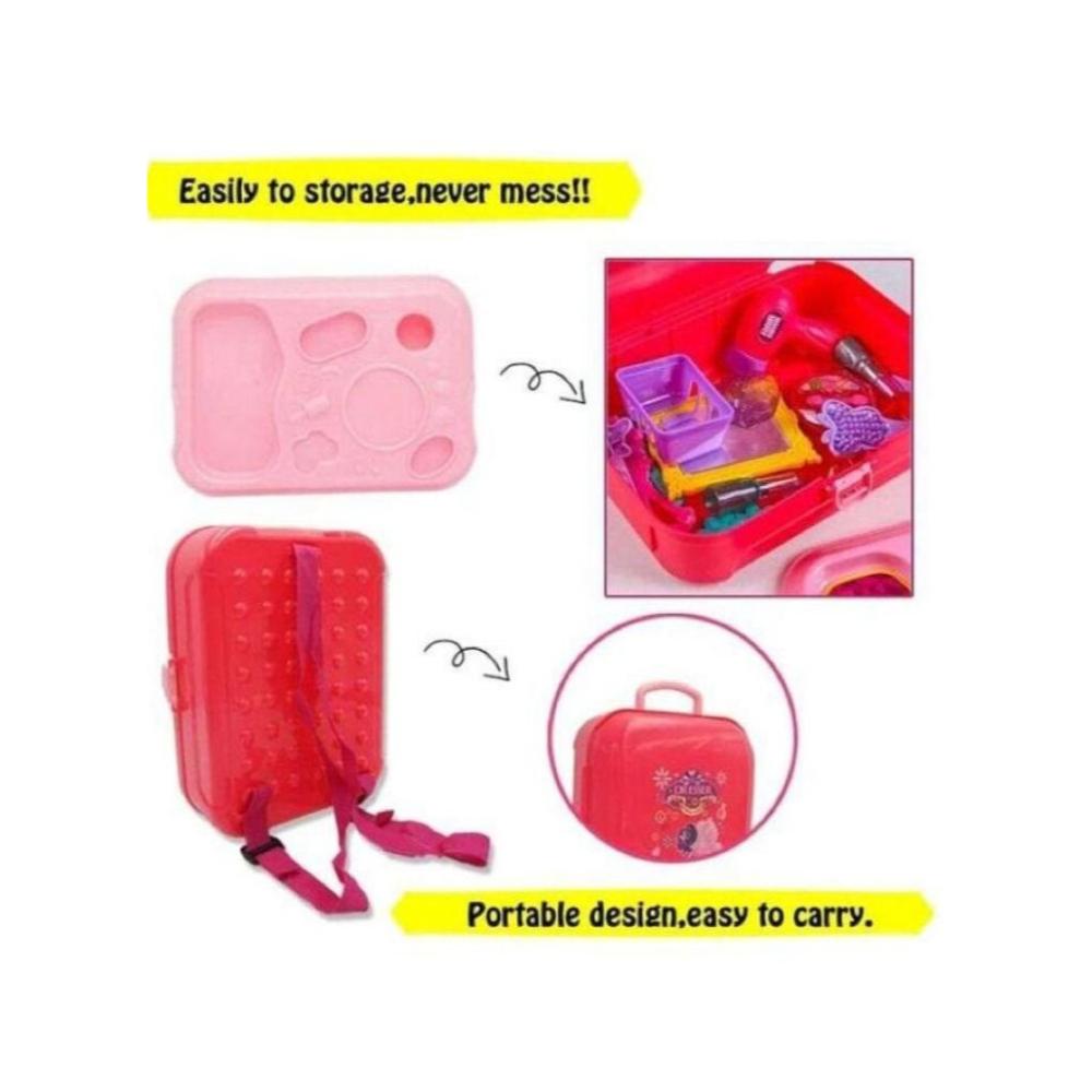 لعبة مرح مجموعة لعب مستحضرات تجميل مع حقيبة الظهر