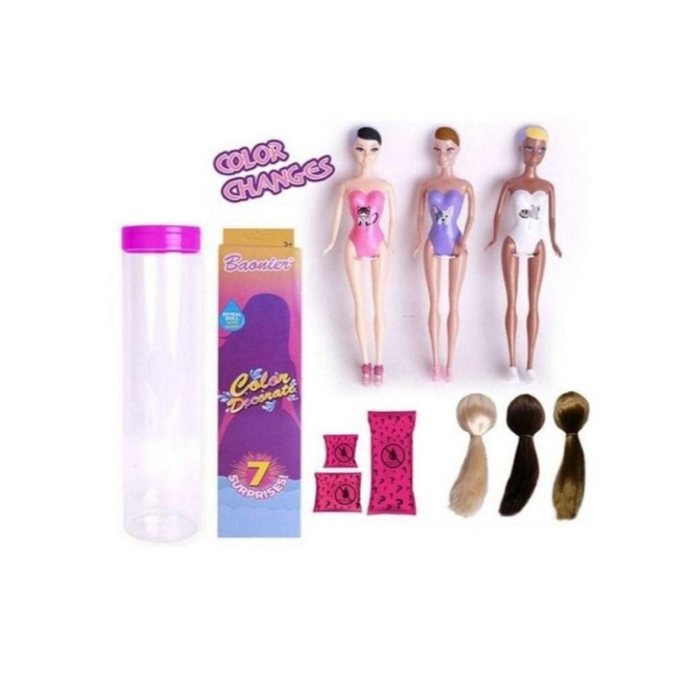 باونير دمية مفاجأة تكشف اللون بالماء مع إكسسوارات