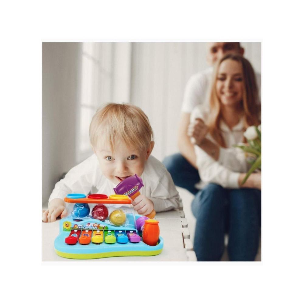 هولا لعبة بوب آند بلاي باوند موسيقية للأطفال 6 مفاتيح بيانو وكرات ملونة
