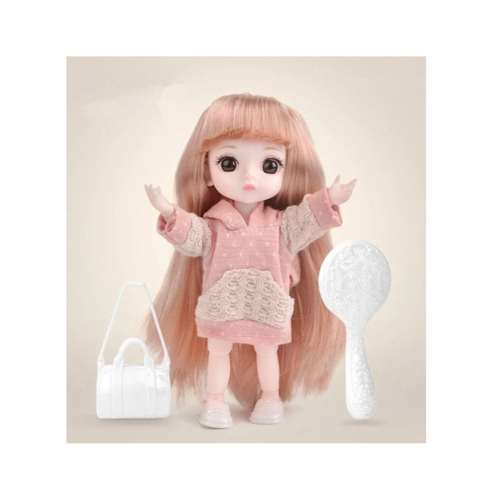 لعبة مرح دمية عروسة مع مشط وإكسسوارات