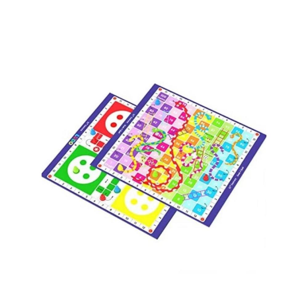 لعبة مرح لعبة لوحية 2 في 1 لودو+ سلم وثعبان قابلة للطي