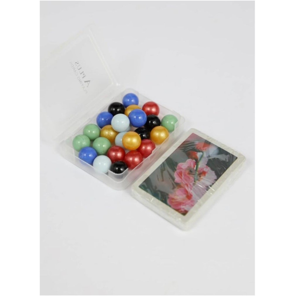  لعبة جاكارو خشبية قابلة للطي مع أوراق لعب 16 حجر دائري 4 لاعبين - 40x40 سم