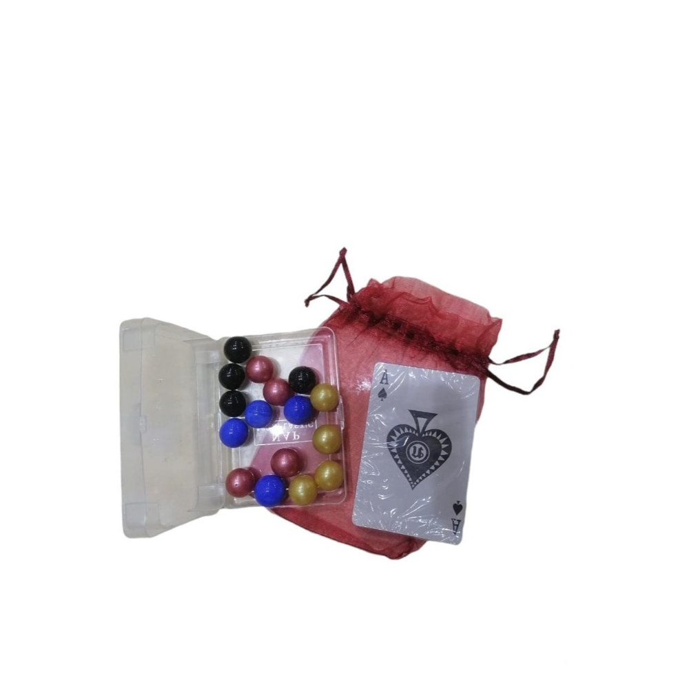  طقم لعبة جاكارو مع أوراق لعب و16 حجررخامي - أسود