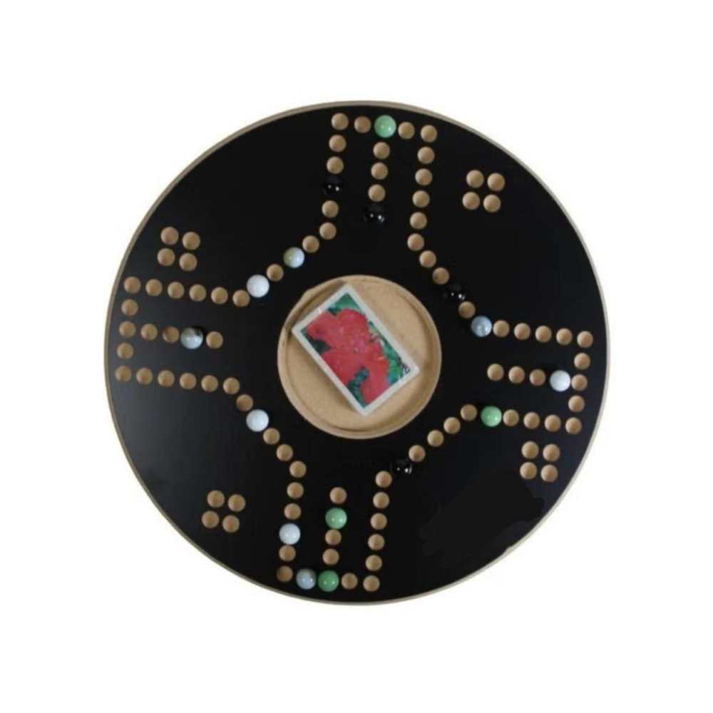  لعبة جاكارو ملكية دائرية 4 لاعبين مع 16 حجر رخامي - 39x39 سم