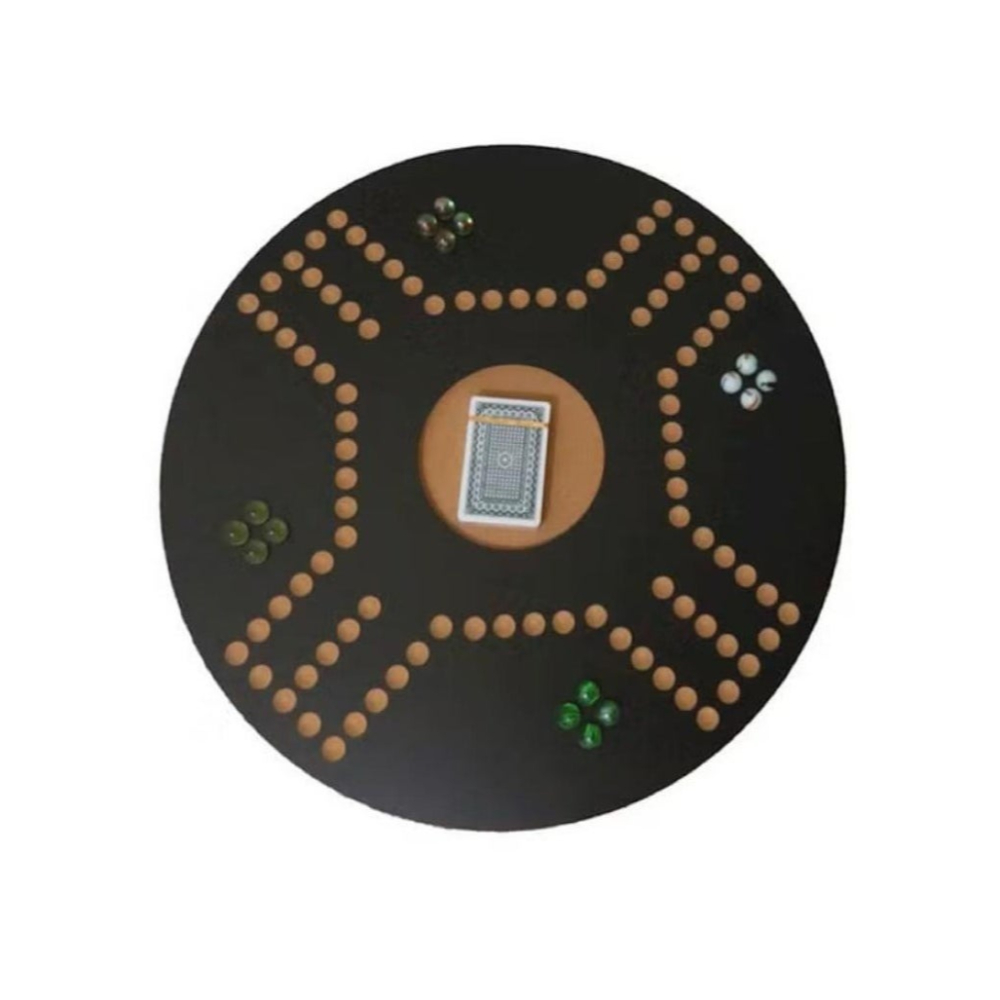  لعبة جاكارو ملكية دائرية 4 لاعبين مع 16 حجر رخامي - 39x39 سم