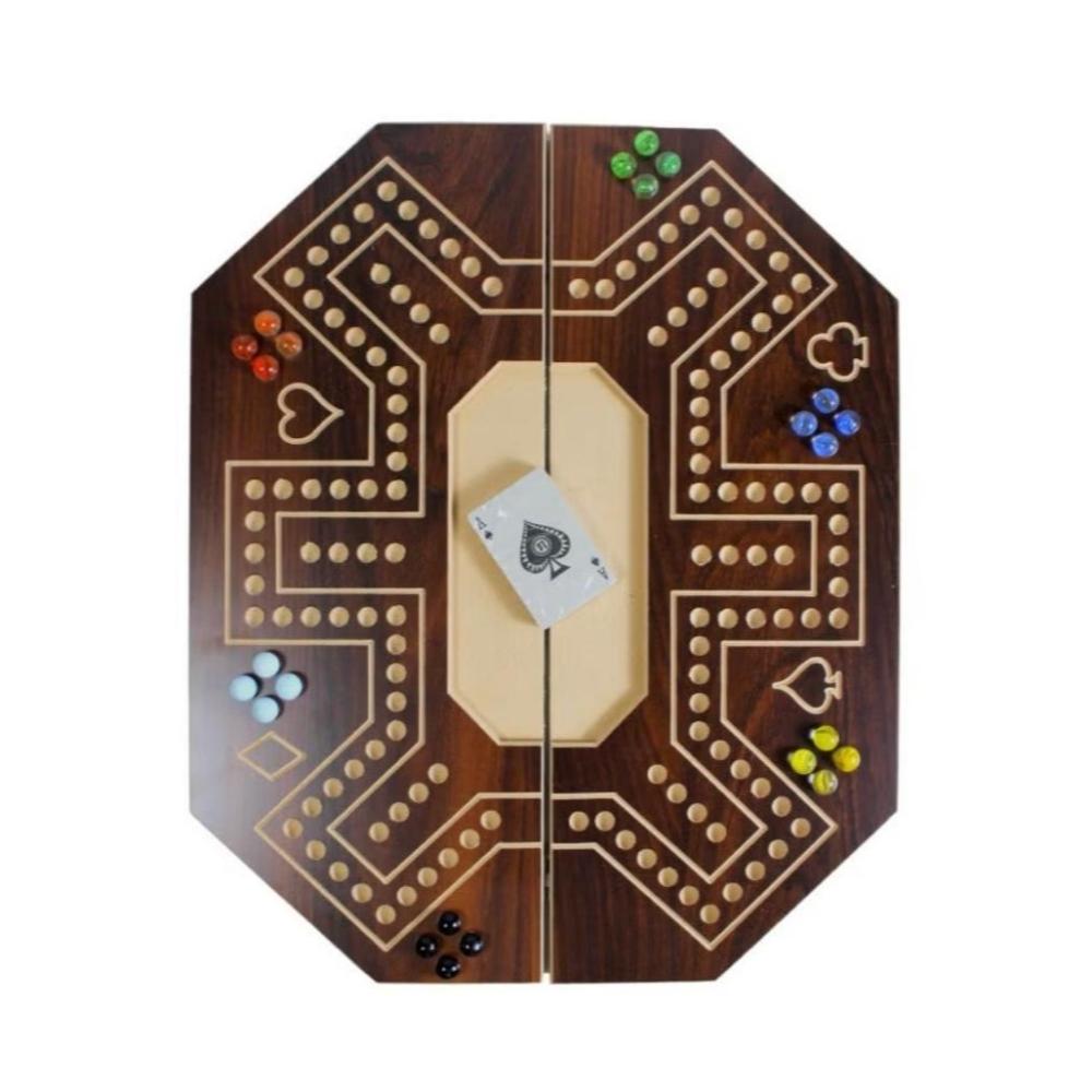  طقم جاكارو ملكي 6 لاعبين مع 24 حجر وأوراق لعب قابلة للطي