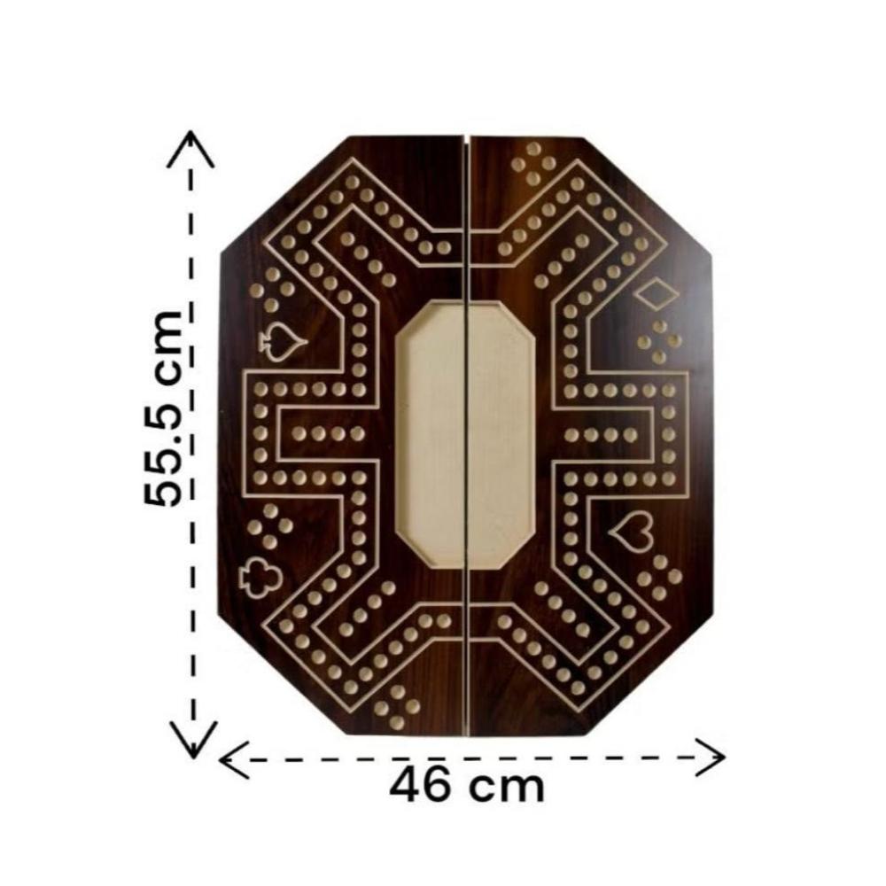  طقم جاكارو ملكي 6 لاعبين مع 24 حجر وأوراق لعب قابلة للطي