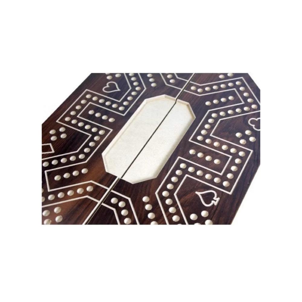  طقم جاكارو ملكي 6 لاعبين مع 24 حجر وأوراق لعب قابلة للطي