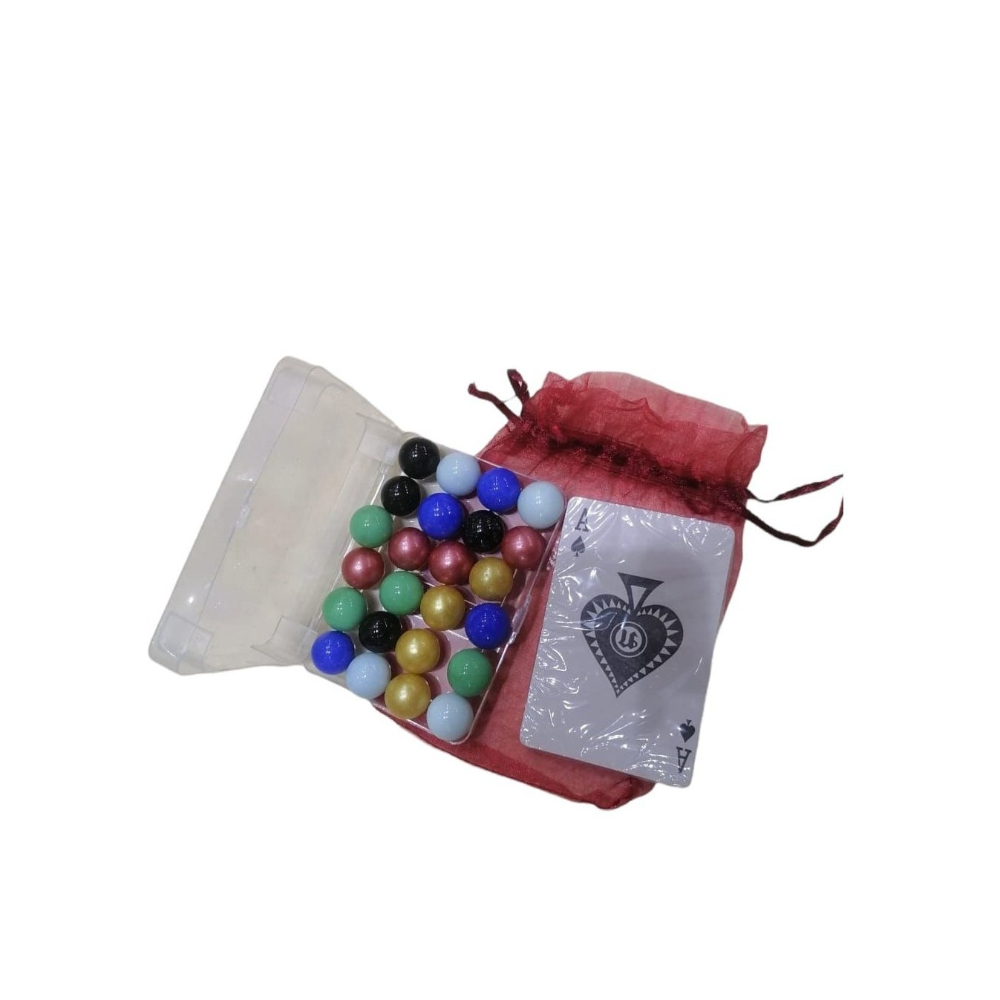  طقم جاكارو ملكي 6 لاعبين مع 24 حجر وأوراق لعب قابلة للطي