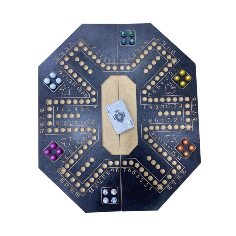 لعبة مرح لعبة جاكارو خشبية مرقمة قابلة للطي 6 لاعبين مرقمة - اختيار عشوائي بني أو اسود