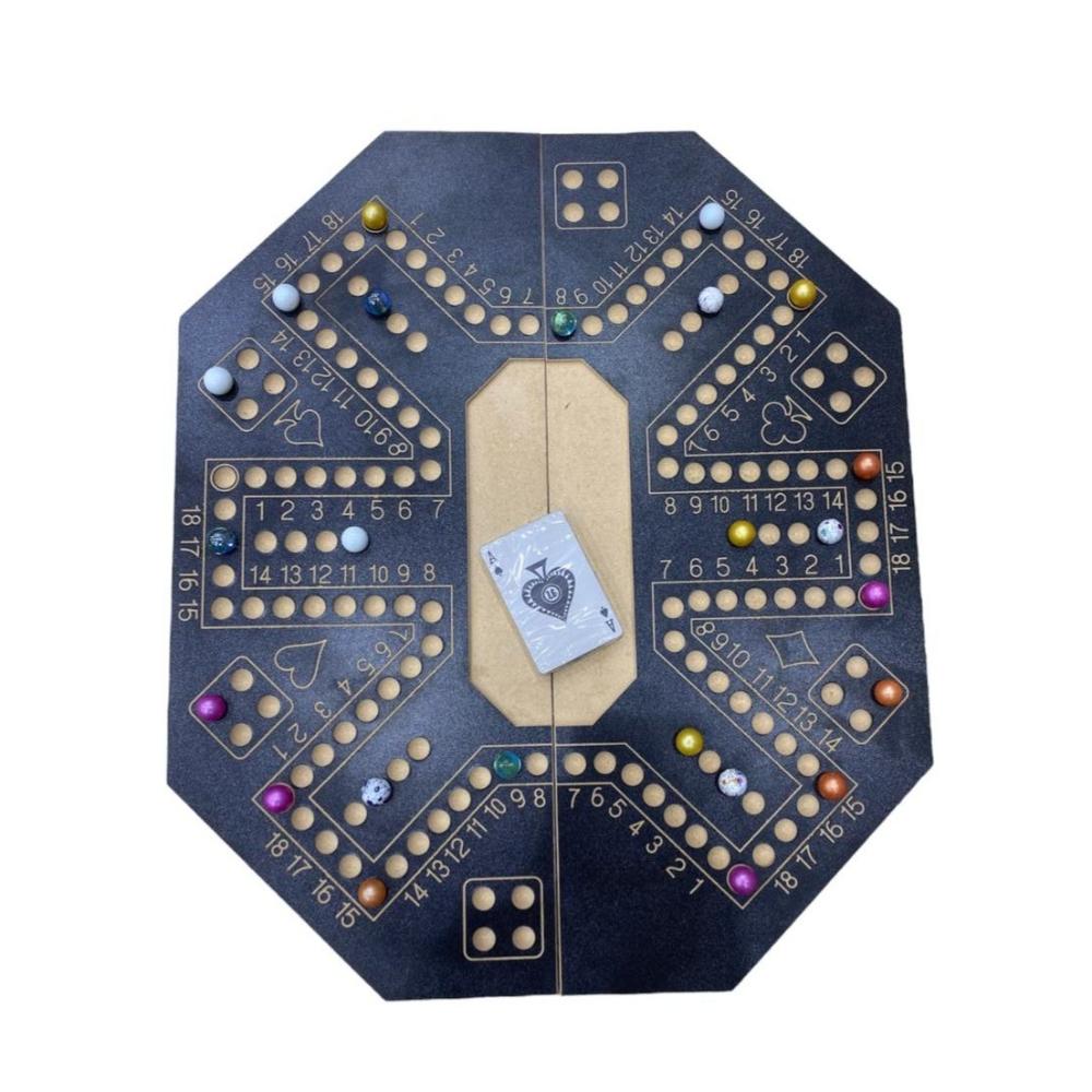 لعبة مرح لعبة جاكارو خشبية مرقمة قابلة للطي 6 لاعبين مرقمة - اختيار عشوائي بني أو اسود