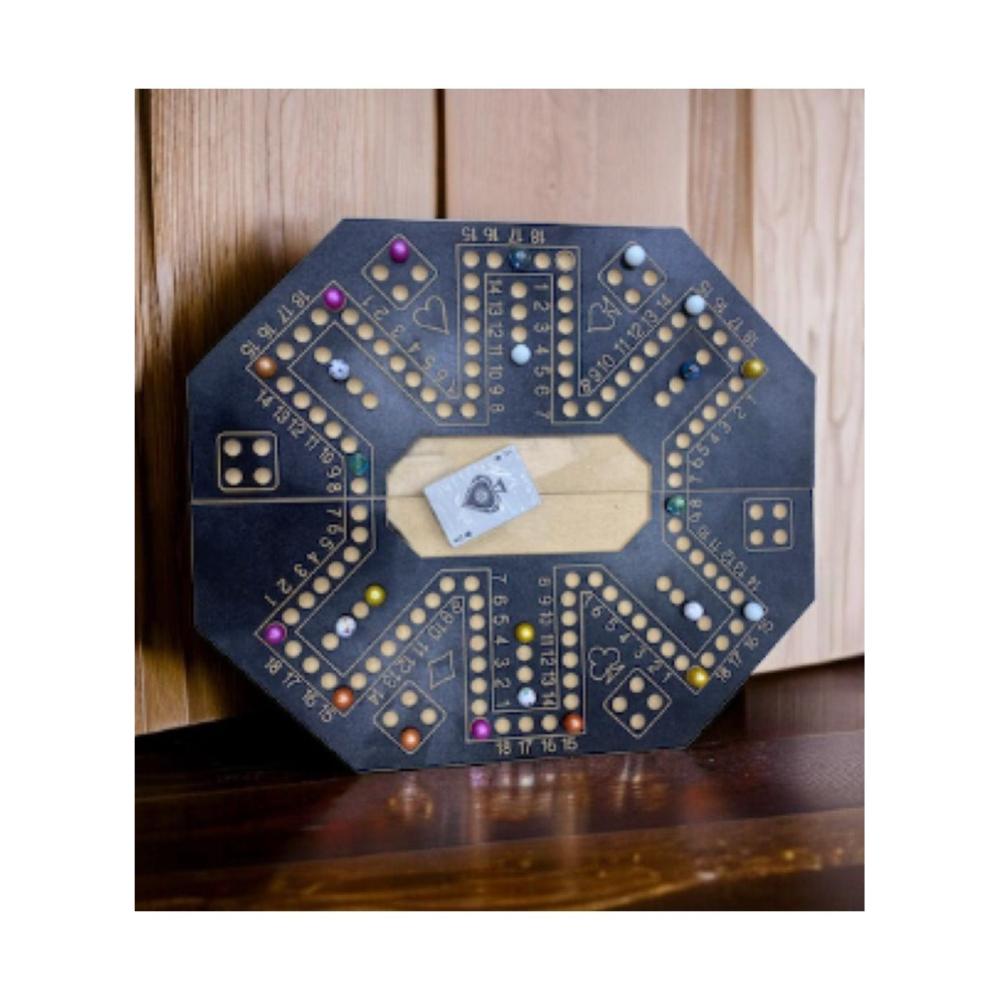 لعبة مرح لعبة جاكارو خشبية مرقمة قابلة للطي 6 لاعبين مرقمة - اختيار عشوائي بني أو اسود