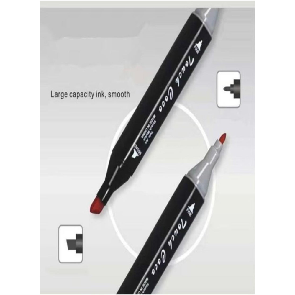 لعبة مرح شنطة مجموعة أقلام ماركر جرافيك تحديد ذات طرف مزدوج - 80 قطعة