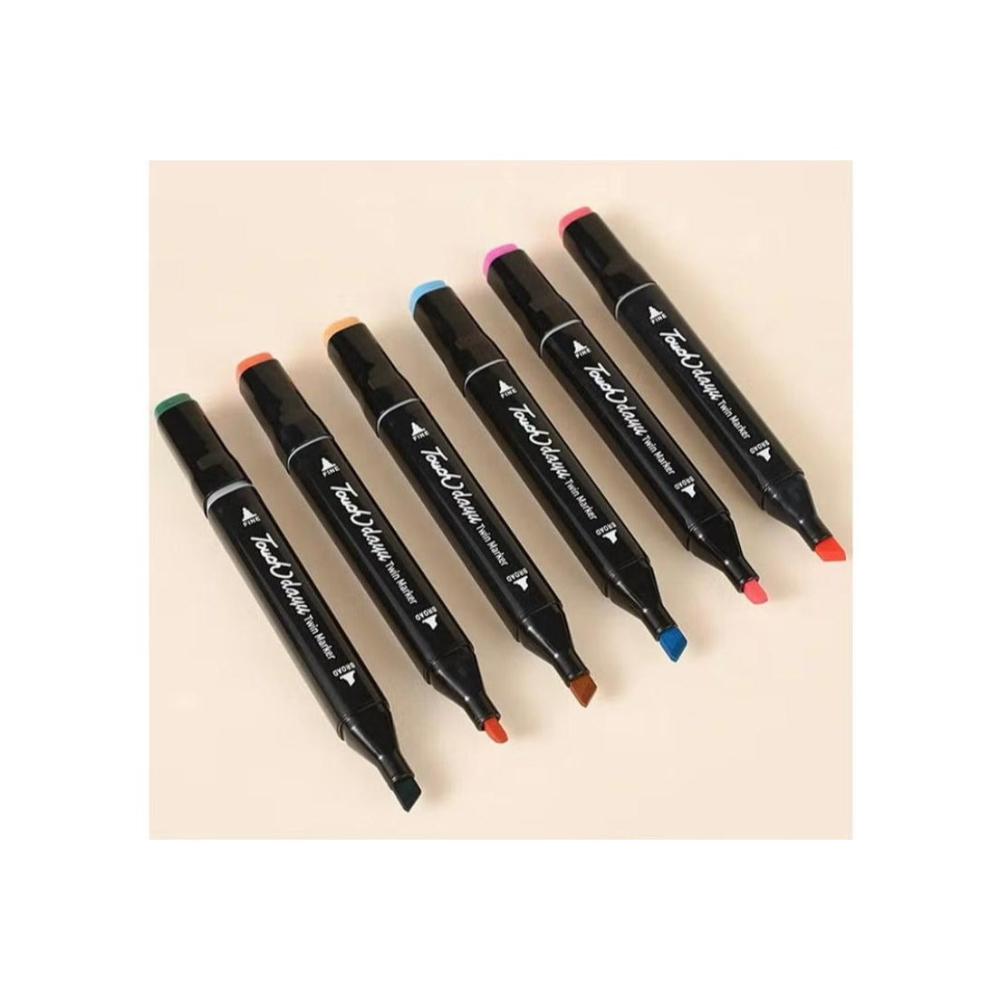 لعبة مرح شنطة مجموعة أقلام ماركر جرافيك تحديد ذات طرف مزدوج - 80 قطعة