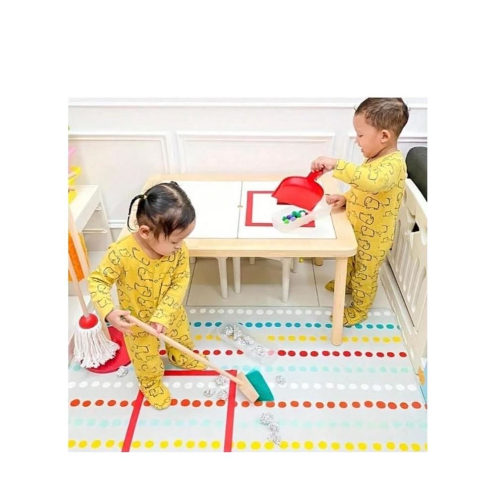 لعبة مرح مجموعة تنظيف خشبية للأطفال قابلة للإزالة