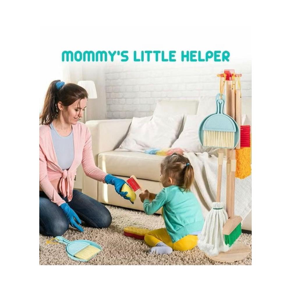 لعبة مرح مجموعة لعبة تنظيف خشبية للأطفال قابلة للإزالة