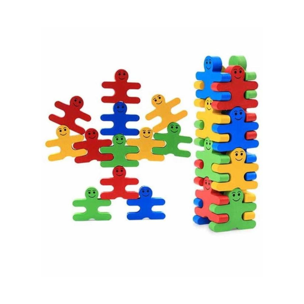 لعبة مرح لعبة مكعبات توازن خشبية مبتكرة - 16 قطعة