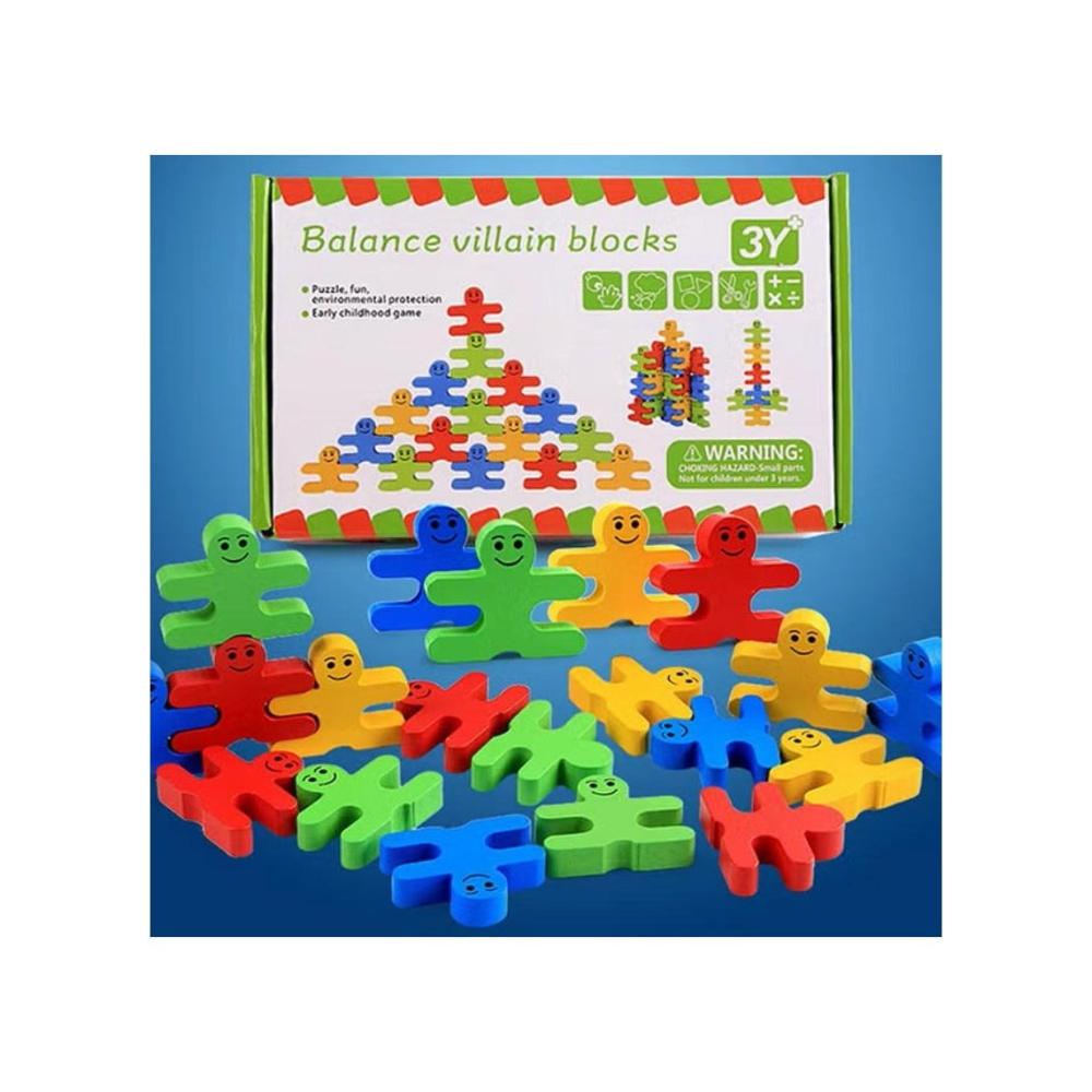 لعبة مرح لعبة مكعبات توازن خشبية مبتكرة - 16 قطعة