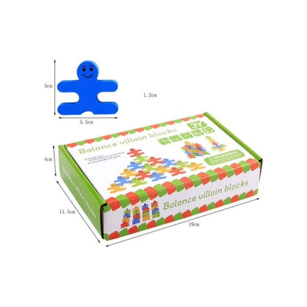لعبة مرح لعبة مكعبات توازن خشبية مبتكرة - 16 قطعة
