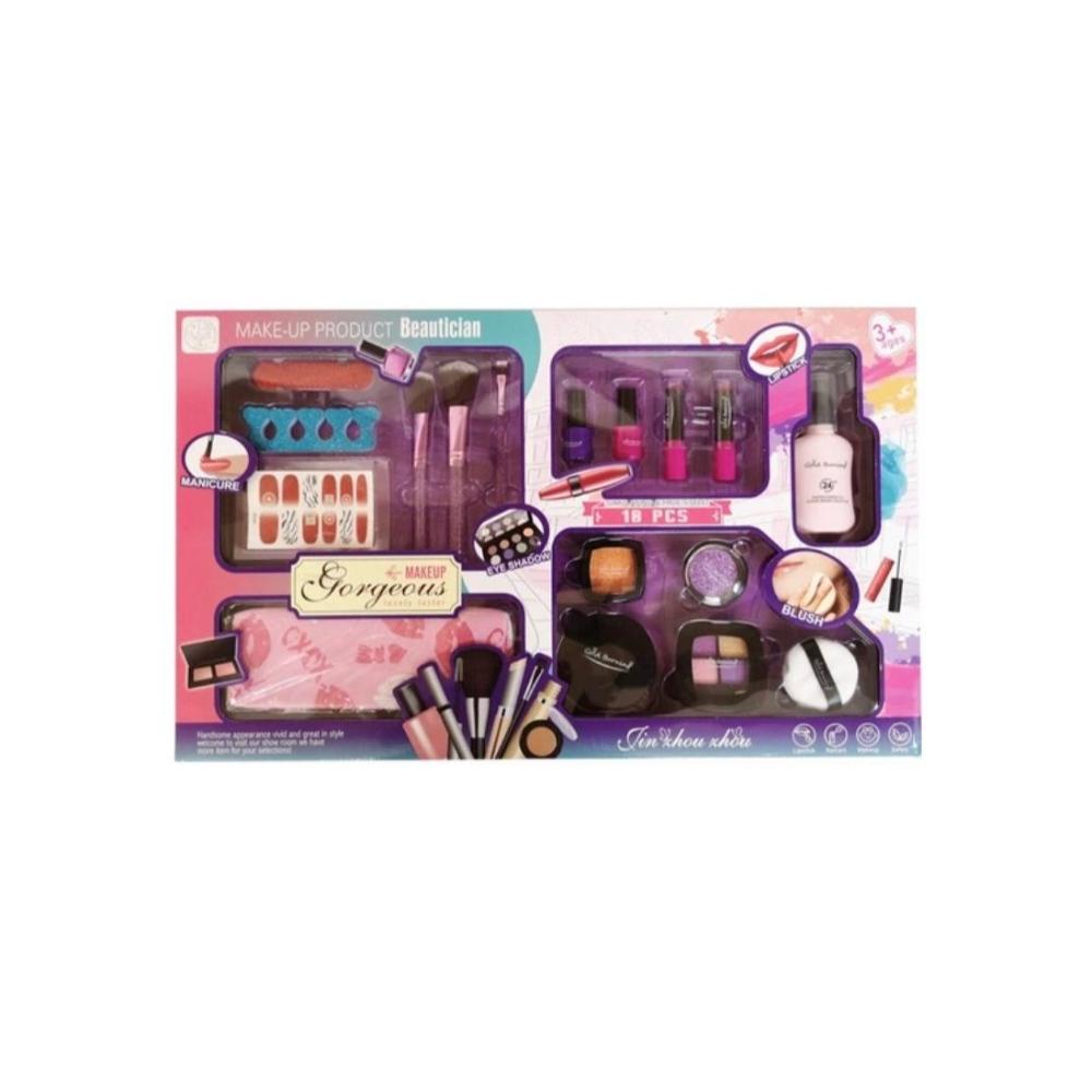 لعبة مرح مجموعة مكياج ومستحضرات تجميل آمنة للفتيات الصغار